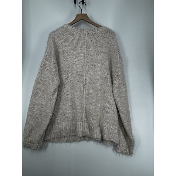 Free People Cardigan Medium Womens Creme Brulee Fuzzy Oversized Sweater Soft - Picture 6 of 6